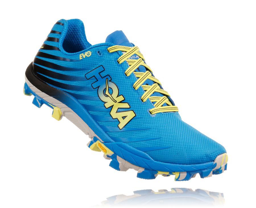 Zapatillas Trail Hoka One One Hombre - Evo Jawz - Azules - CLE391470